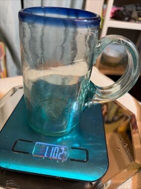 Vintage Blenko Glass 3750 Aqua Teal Blue Mini Pitcher Hand Blown Pontil 5.5"